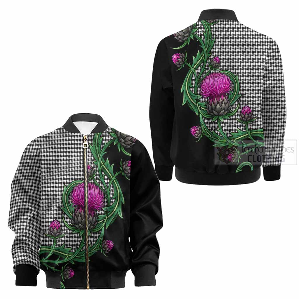 Shepherd Tartan Kid Bomber Jacket Resilient Scottish Thistle - Tartan Vibes Clothing