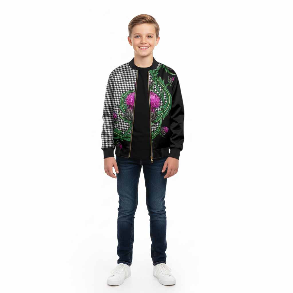Shepherd Tartan Kid Bomber Jacket Resilient Scottish Thistle - Tartan Vibes Clothing