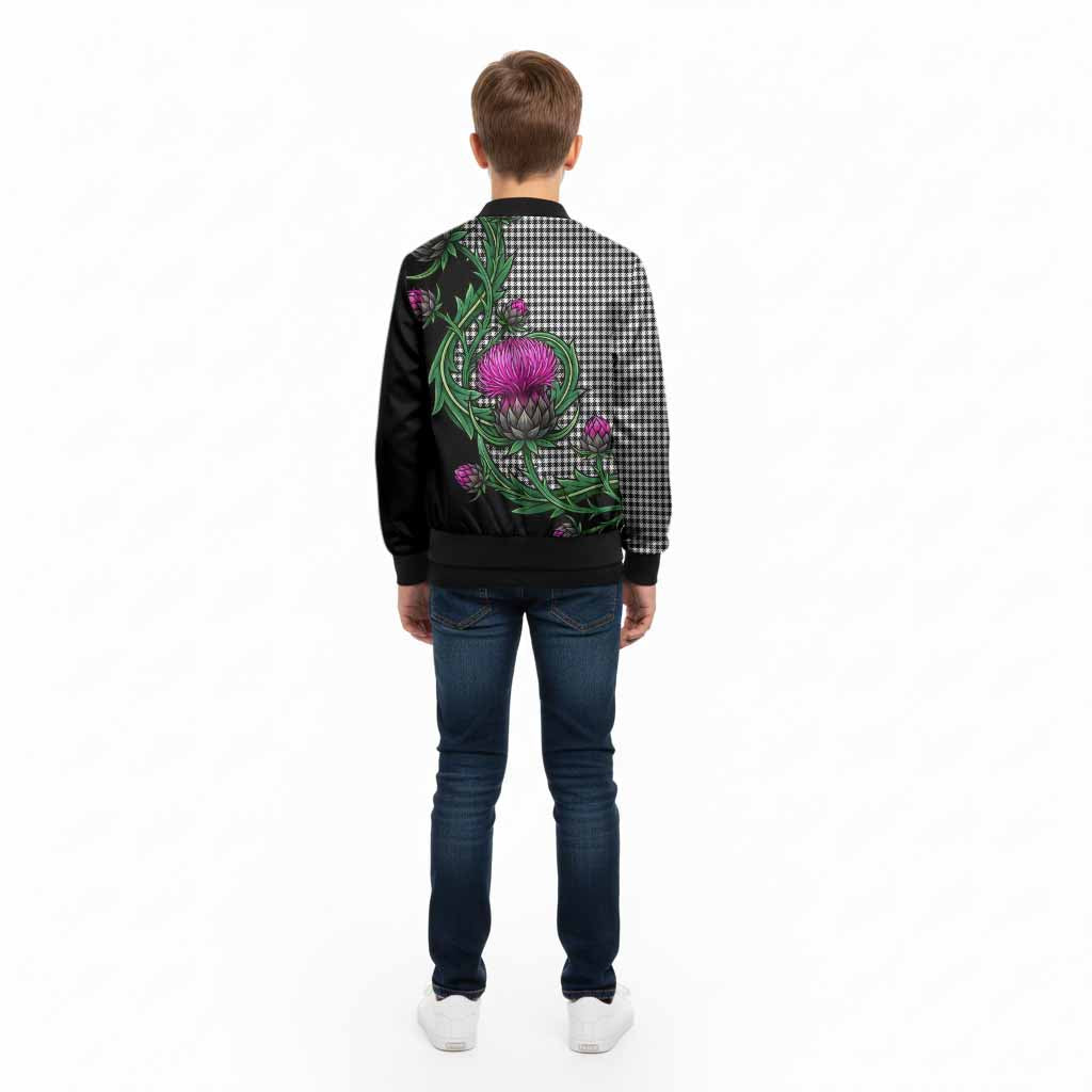 Shepherd Tartan Kid Bomber Jacket Resilient Scottish Thistle - Tartan Vibes Clothing