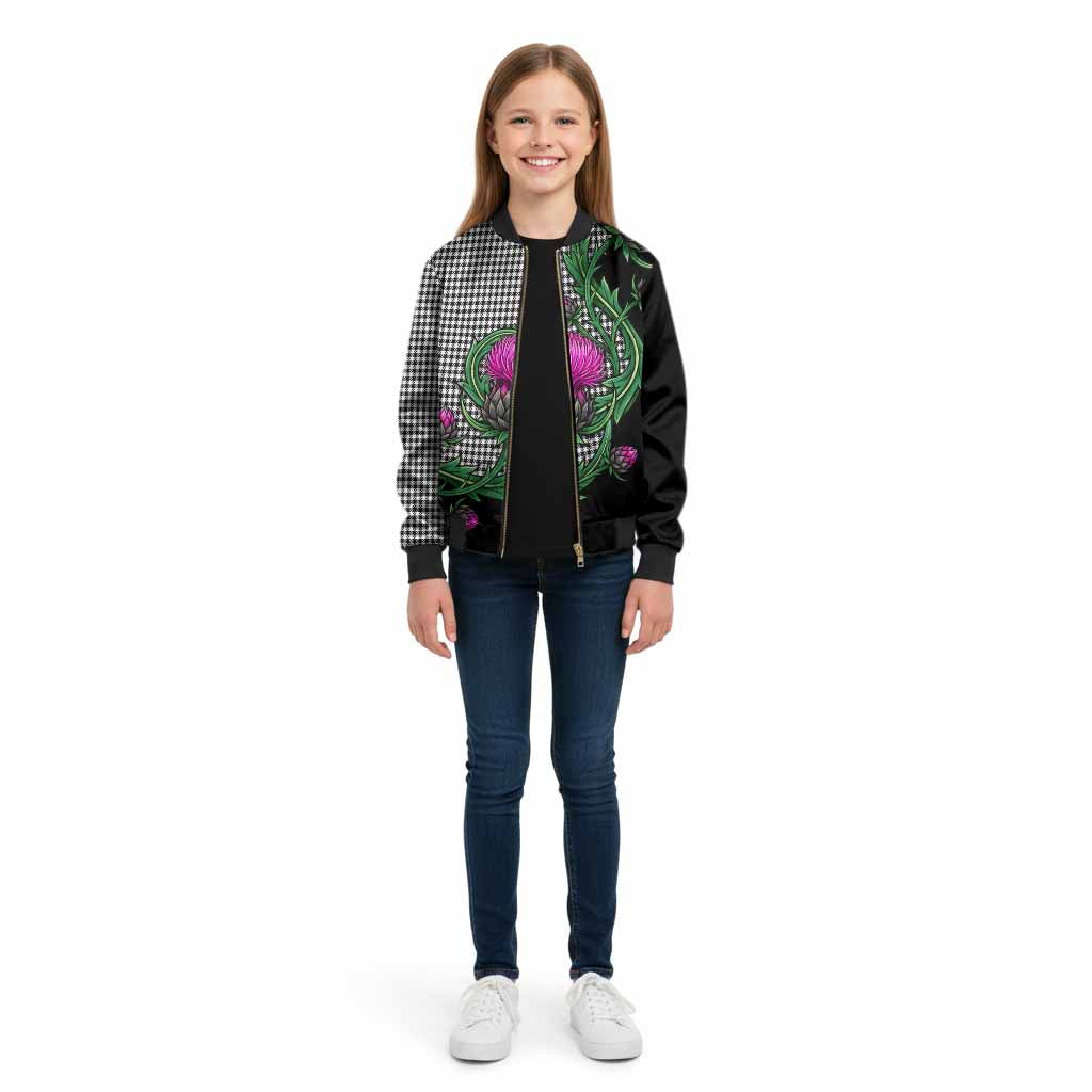 Shepherd Tartan Kid Bomber Jacket Resilient Scottish Thistle - Tartan Vibes Clothing
