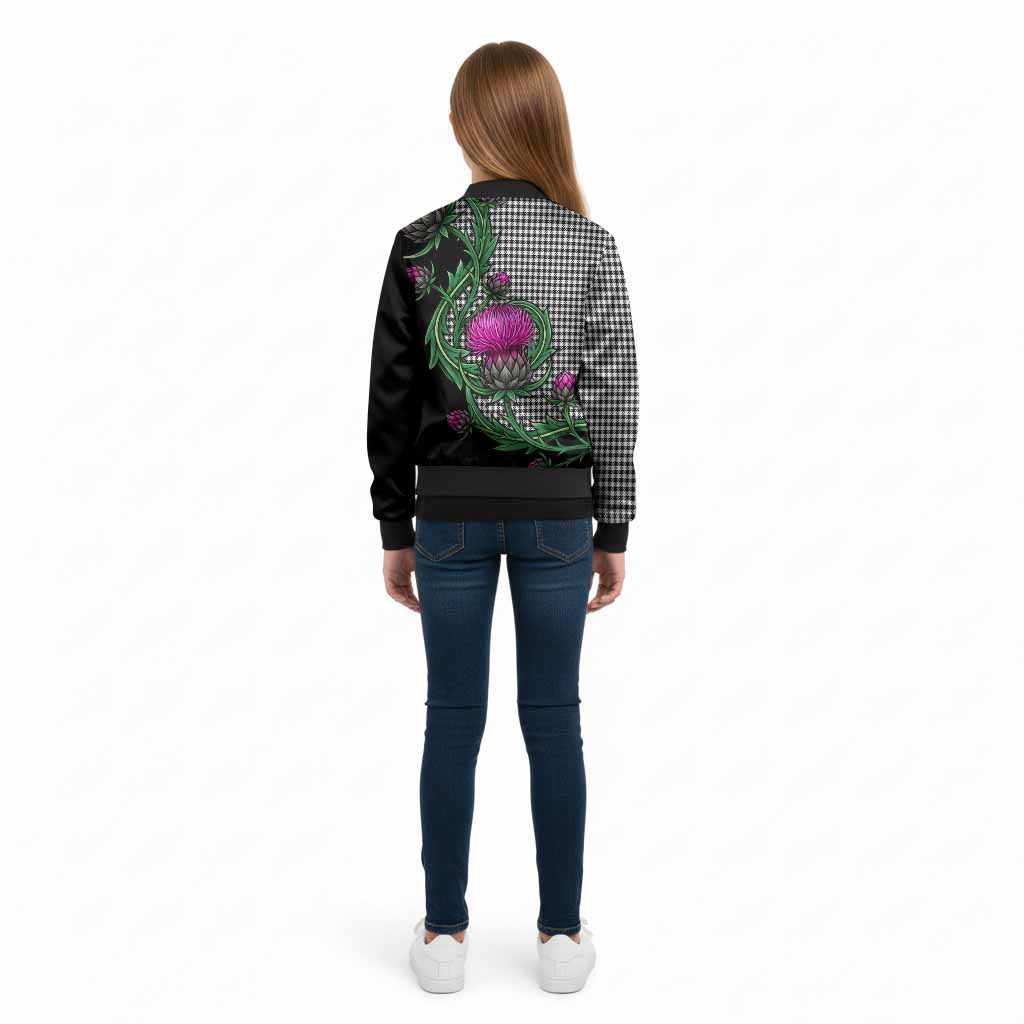 Shepherd Tartan Kid Bomber Jacket Resilient Scottish Thistle - Tartan Vibes Clothing