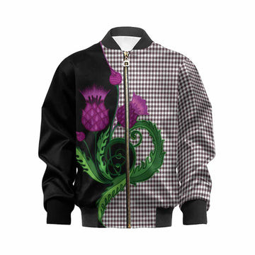 Shepherd Tartan Kid Bomber Jacket Traditional Scottish Thistle