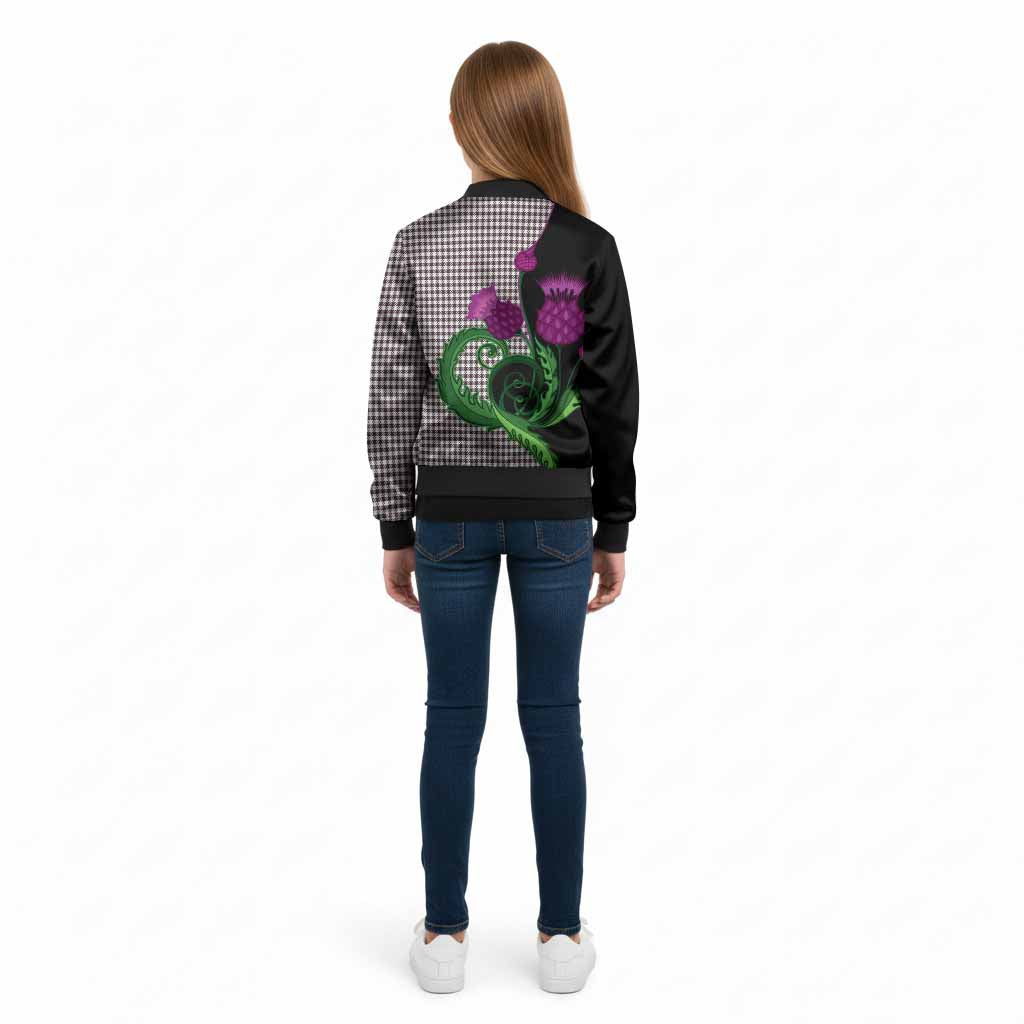 Shepherd Tartan Kid Bomber Jacket Traditional Scottish Thistle