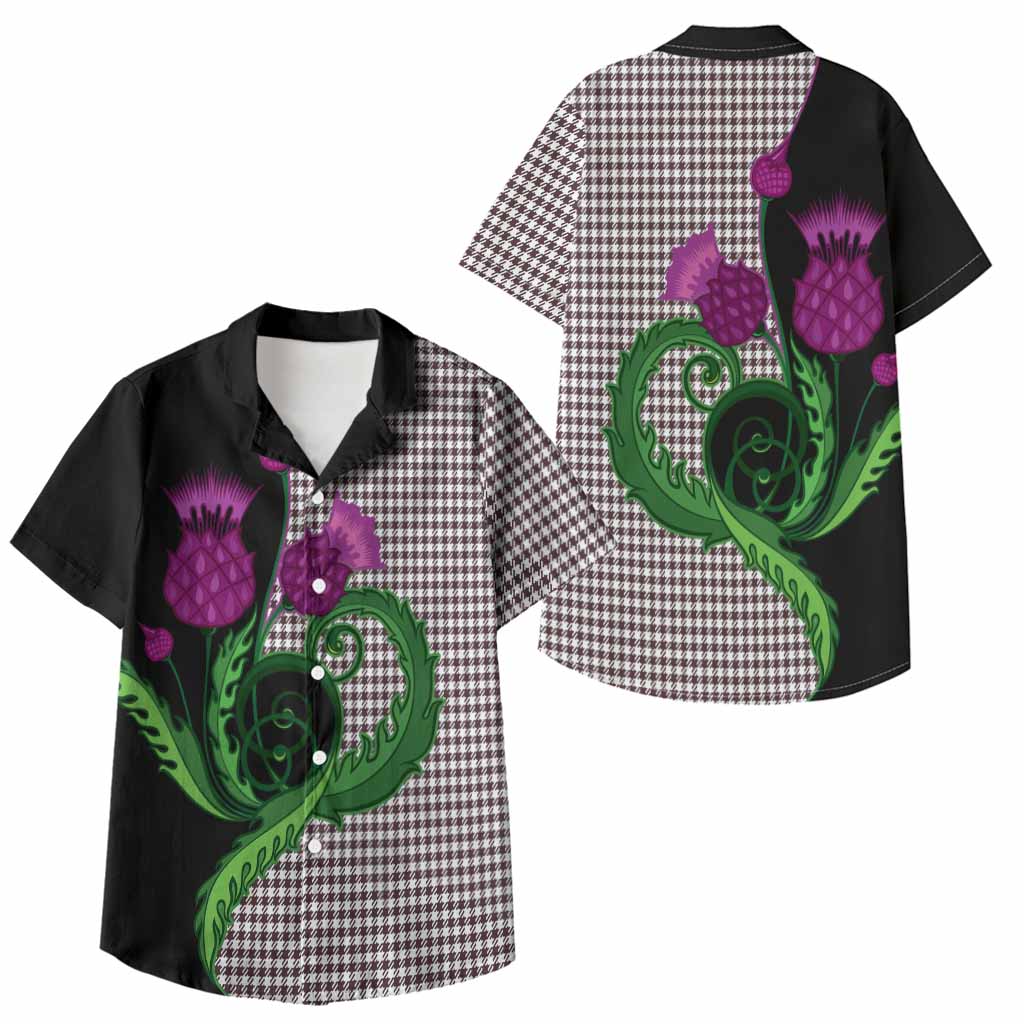 Shepherd Tartan Kid Hawaiian Shirt Traditional Scottish Thistle