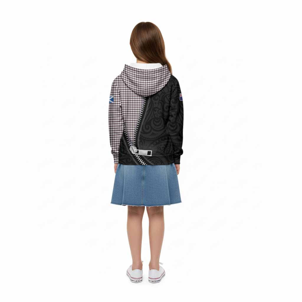 Shepherd Tartan Kid Hoodie New Zealand Pattern Unique Zipper Stylized