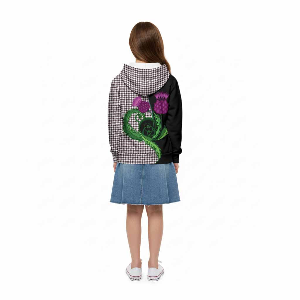 Shepherd Tartan Kid Hoodie Traditional Scottish Thistle