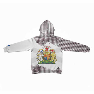 Shepherd Tartan Kid Hoodie with Family Crest and Lion Rampant Grunge Style