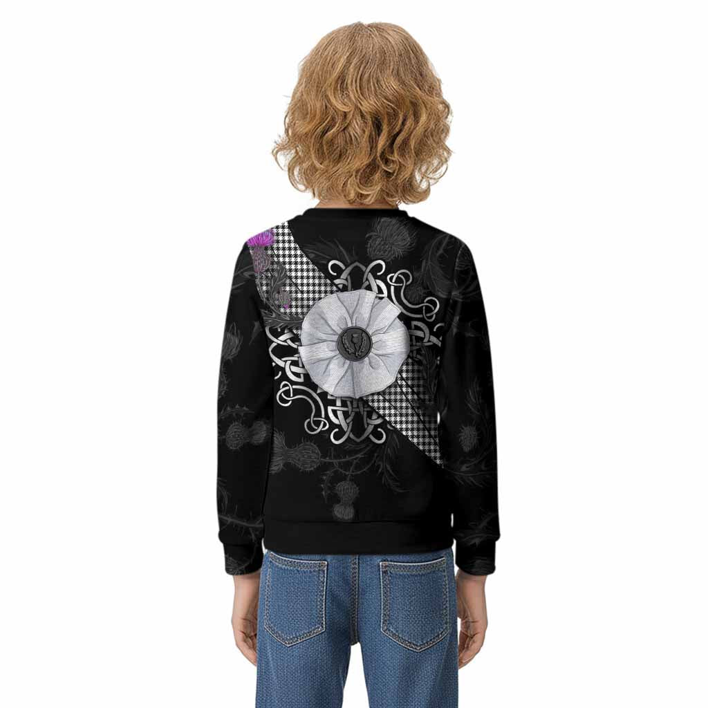 Shepherd Tartan Kid Knitted Sweatshirt Jacobite White Rose - Tartan Vibes Clothing