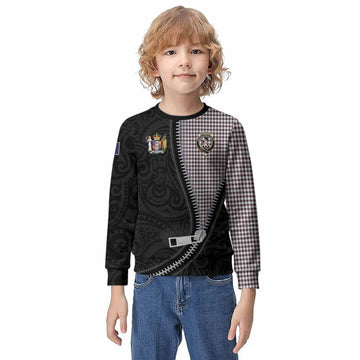 Shepherd Tartan Kid Knitted Sweatshirt New Zealand Pattern Unique Zipper Stylized