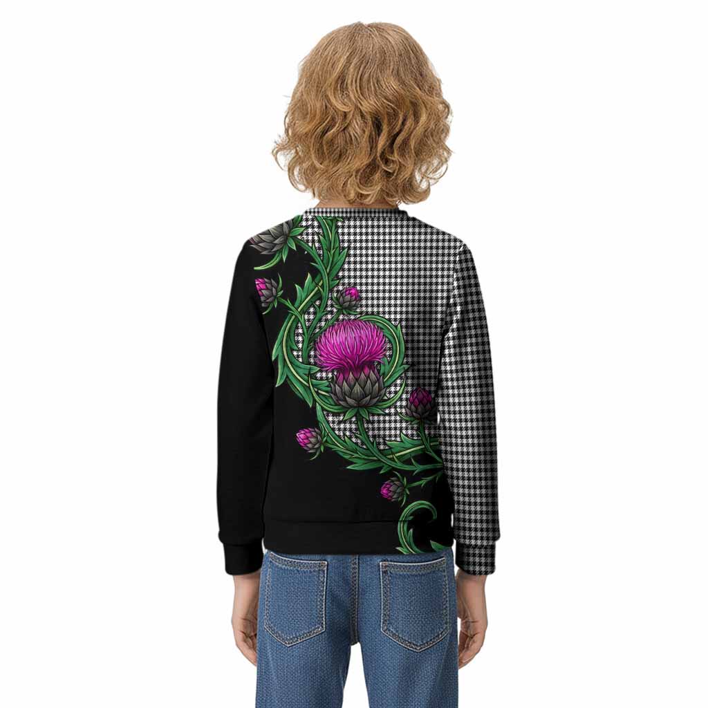 Shepherd Tartan Kid Knitted Sweatshirt Resilient Scottish Thistle - Tartan Vibes Clothing