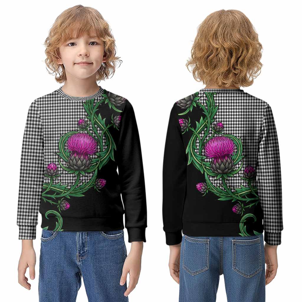 Shepherd Tartan Kid Knitted Sweatshirt Resilient Scottish Thistle - Tartan Vibes Clothing