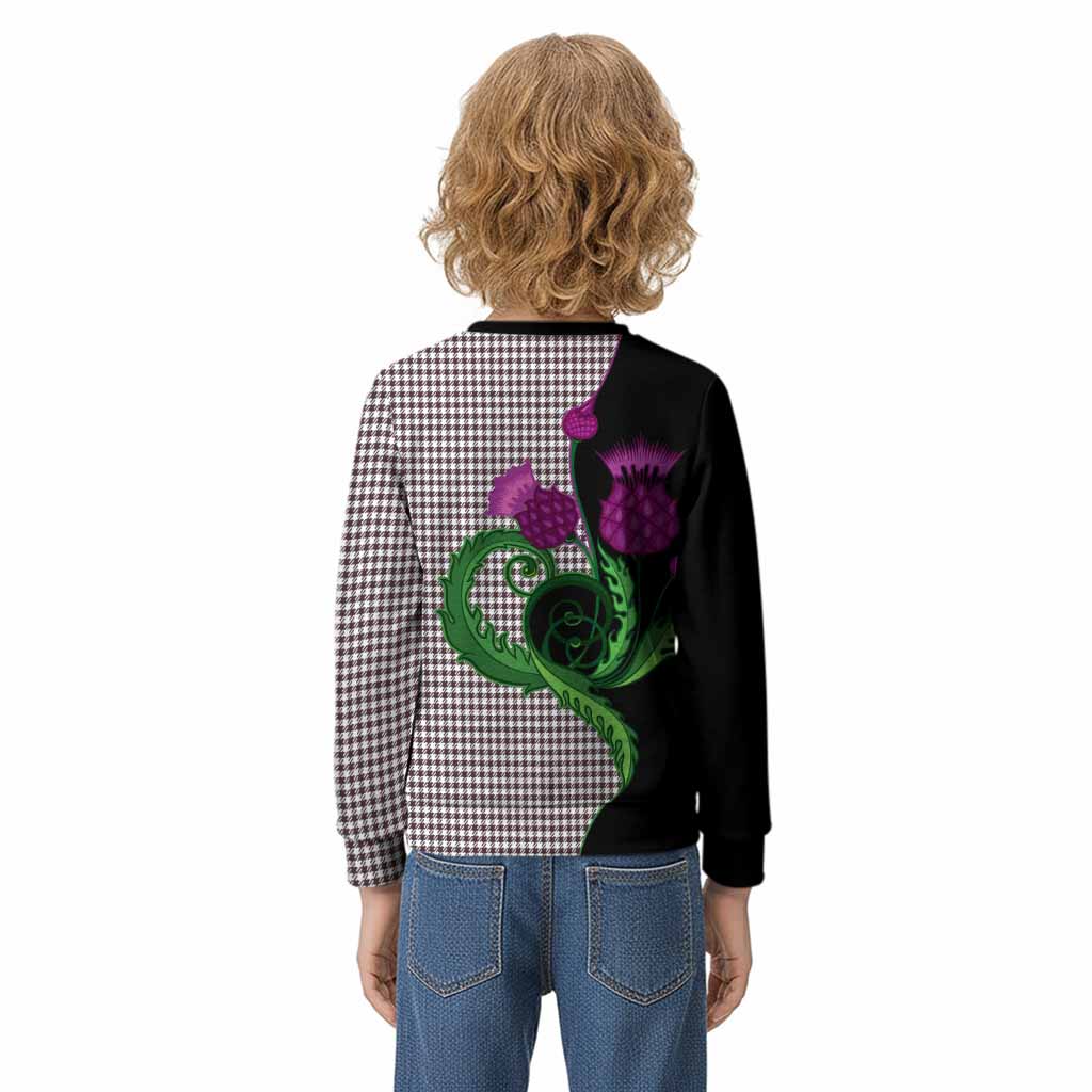 Shepherd Tartan Kid Knitted Sweatshirt Traditional Scottish Thistle
