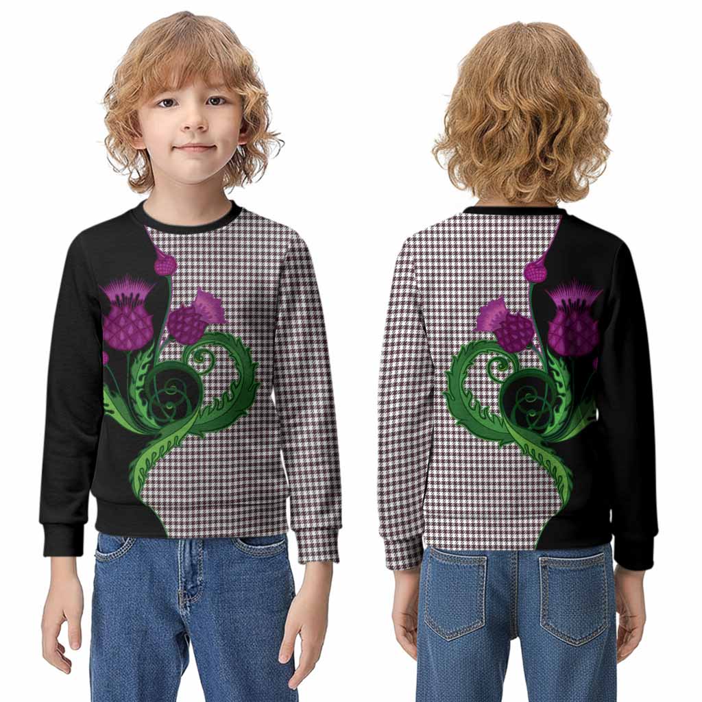 Shepherd Tartan Kid Knitted Sweatshirt Traditional Scottish Thistle