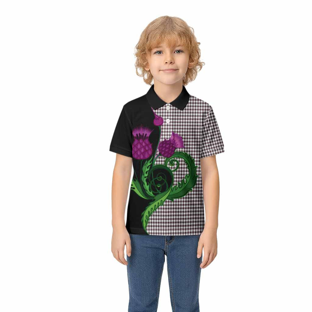Shepherd Tartan Kid Polo Shirt Traditional Scottish Thistle