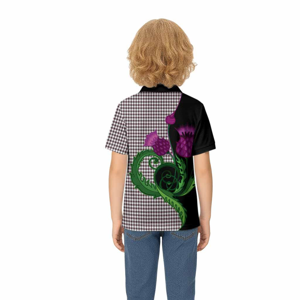 Shepherd Tartan Kid Polo Shirt Traditional Scottish Thistle