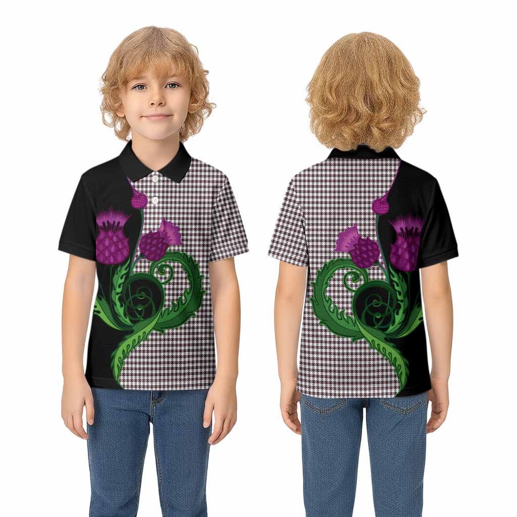 Shepherd Tartan Kid Polo Shirt Traditional Scottish Thistle