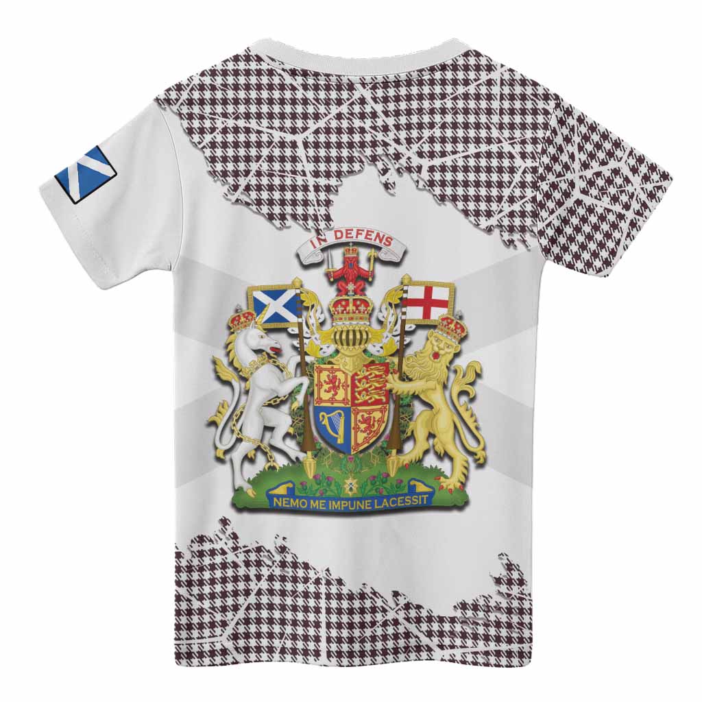 Shepherd Tartan Kid T-shirt with Family Crest and Lion Rampant Grunge Style