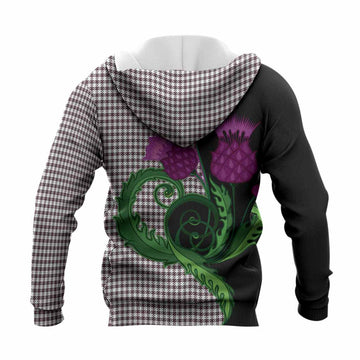 Shepherd Tartan Knitted Hoodie Traditional Scottish Thistle