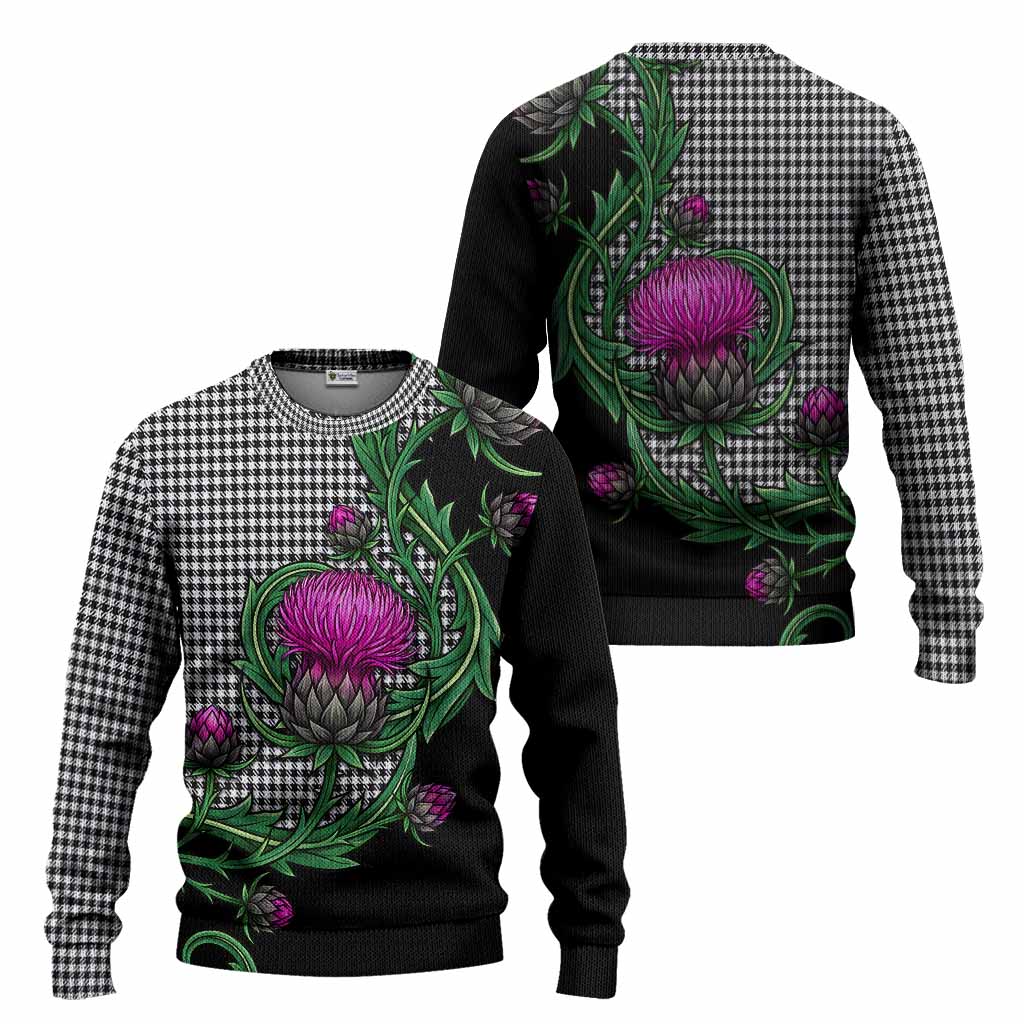 Shepherd Tartan Knitted Sweater Resilient Scottish Thistle - Tartan Vibes Clothing