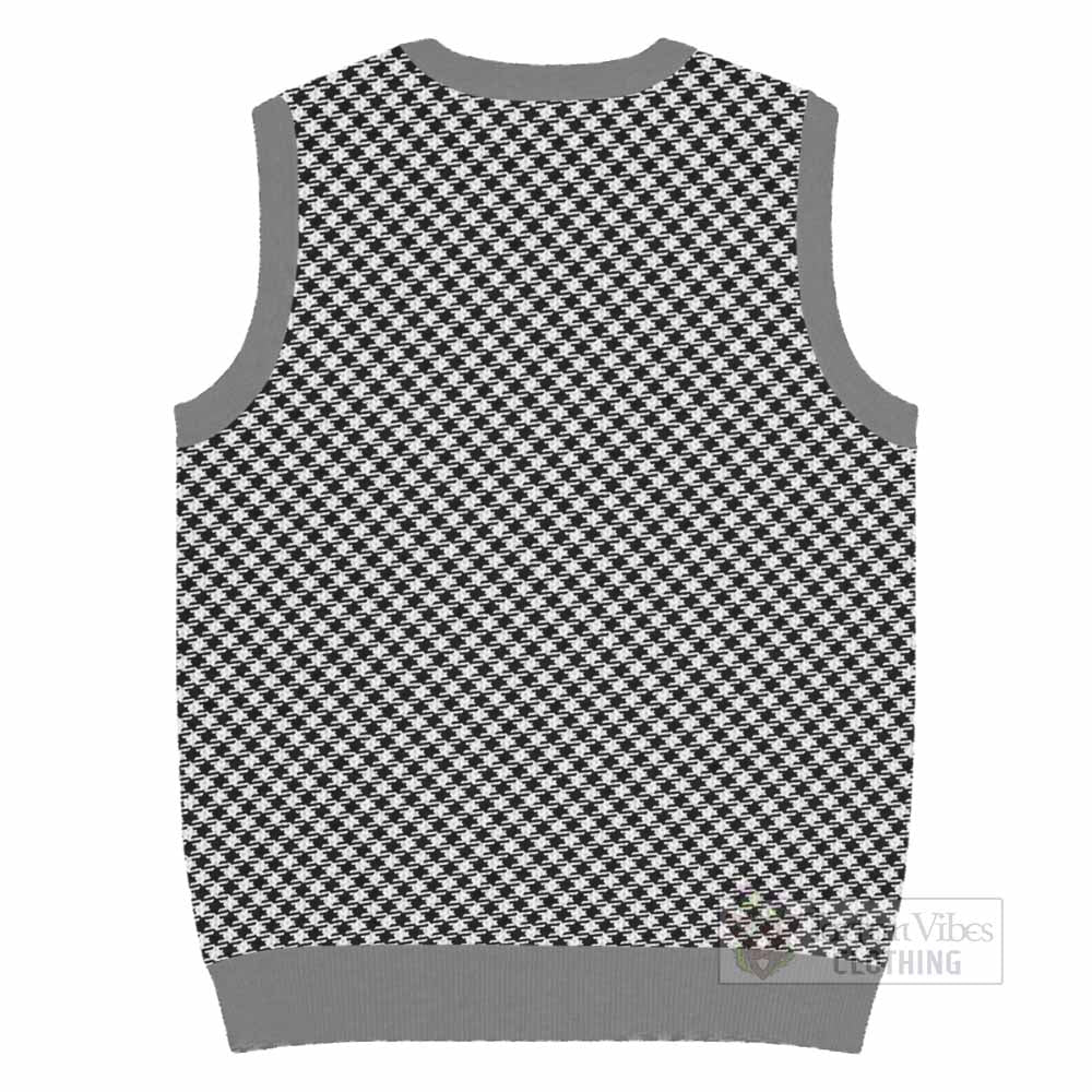 Shepherd Tartan Knitted V-Neck Vest with Family Crest Cross Style