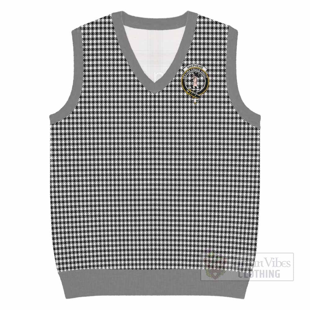 Shepherd Tartan Knitted V-Neck Vest with Family Crest - Tartan Vibes Clothing