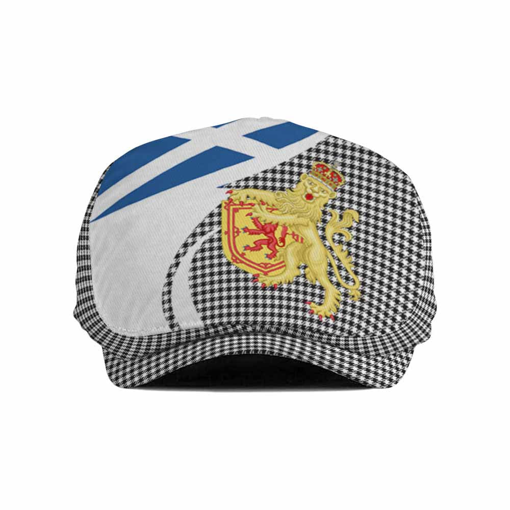 Shepherd Tartan Lion Rampant Flat Cap, Jeff Cap Classic Scottish Style