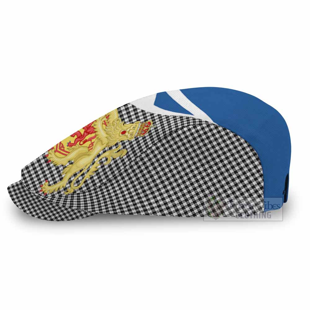 Shepherd Tartan Lion Rampant Flat Cap, Jeff Cap Classic Scottish Style