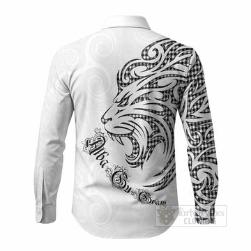 Shepherd Tartan Lion Roar Long Sleeve Button Shirts Alba Gu Brath with Celtic Motifs