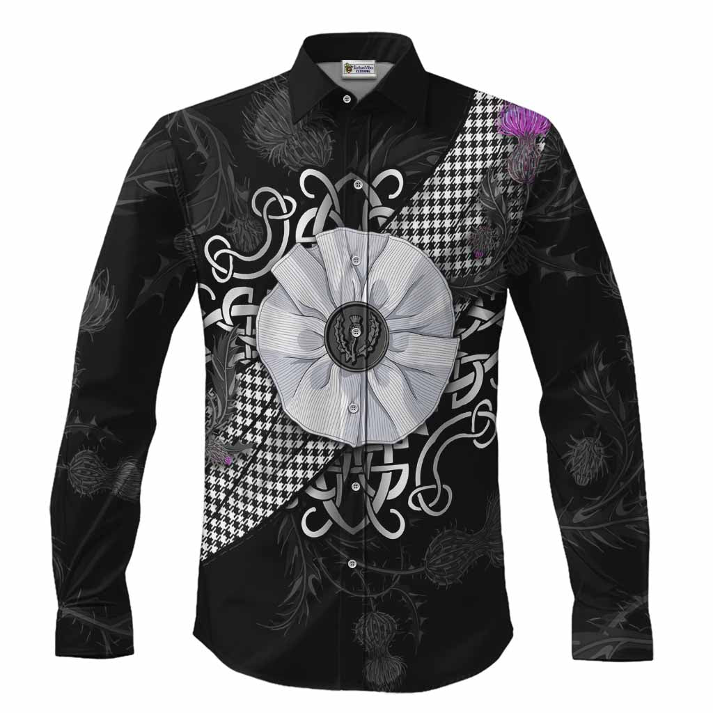Shepherd Tartan Long Sleeve Button Shirts Jacobite White Rose Men's Shirt S - Tartan Vibes Clothing