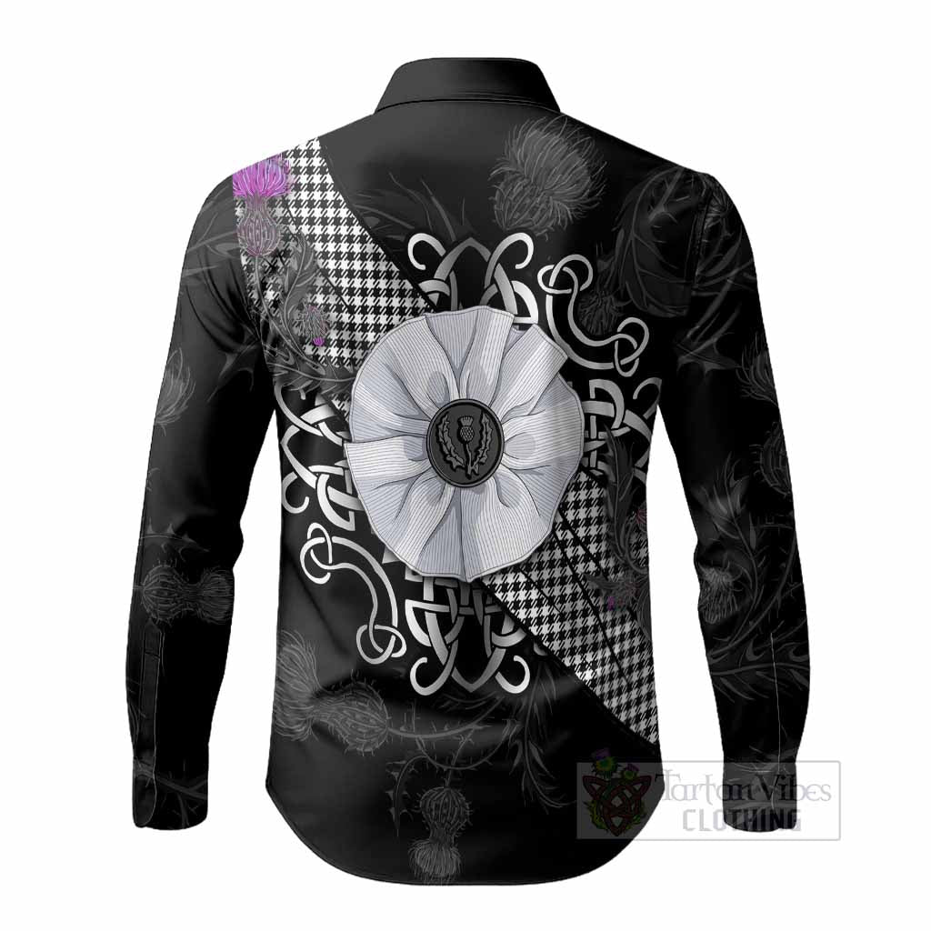 Shepherd Tartan Long Sleeve Button Shirts Jacobite White Rose - Tartan Vibes Clothing
