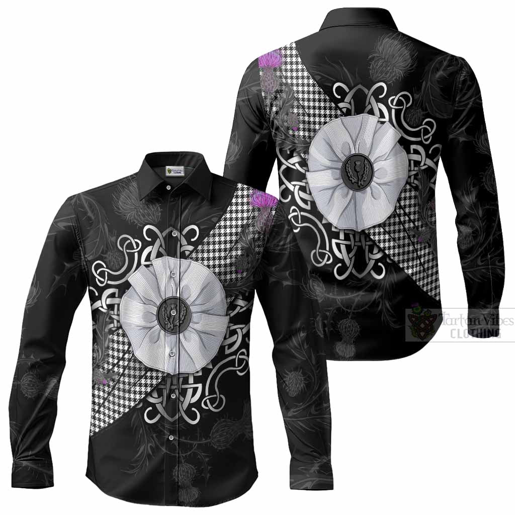 Shepherd Tartan Long Sleeve Button Shirts Jacobite White Rose Men's Shirt - Tartan Vibes Clothing