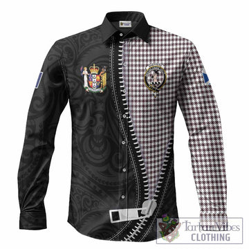 Shepherd Tartan Long Sleeve Button Shirts New Zealand Pattern Unique Zipper Stylized