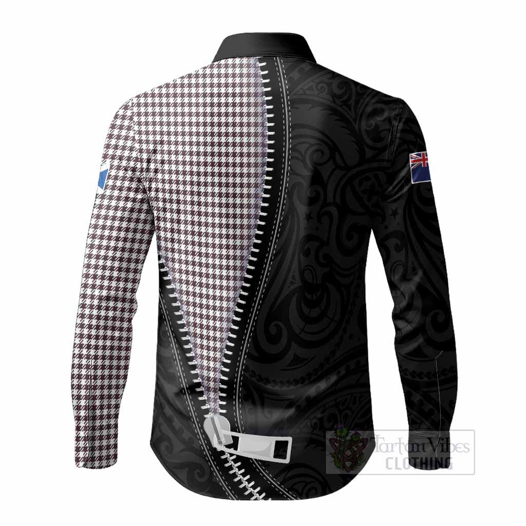 Shepherd Tartan Long Sleeve Button Shirts New Zealand Pattern Unique Zipper Stylized