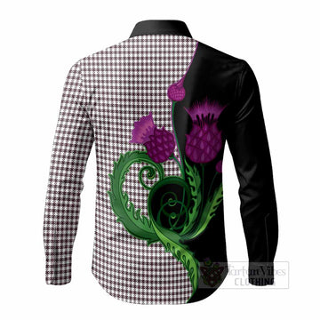 Shepherd Tartan Long Sleeve Button Shirts Traditional Scottish Thistle