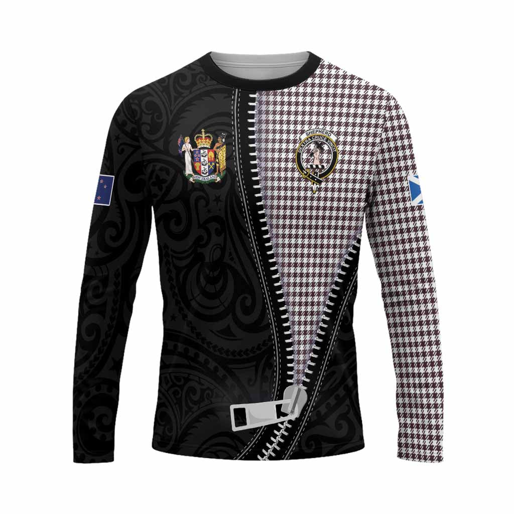Shepherd Tartan Long Sleeve T-Shirt New Zealand Pattern Unique Zipper Stylized