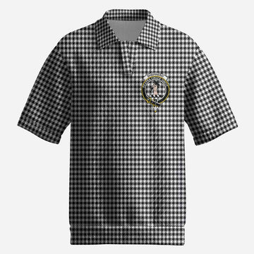 Shepherd Tartan Men’s Polo Sweater Top with Family Crest