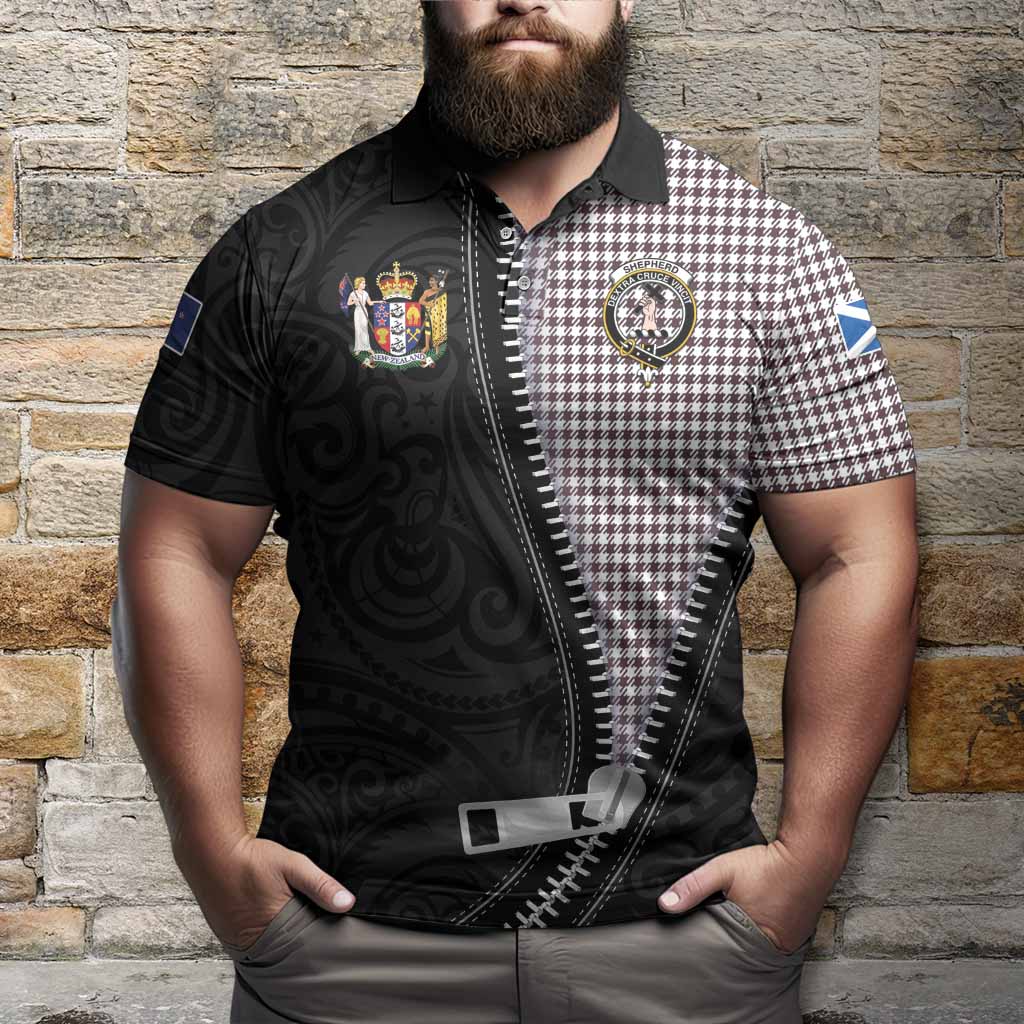 Shepherd Tartan Polo Shirt New Zealand Pattern Unique Zipper Stylized