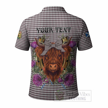 Shepherd Tartan Polo Shirt Scottish Thistle Heilan Coo