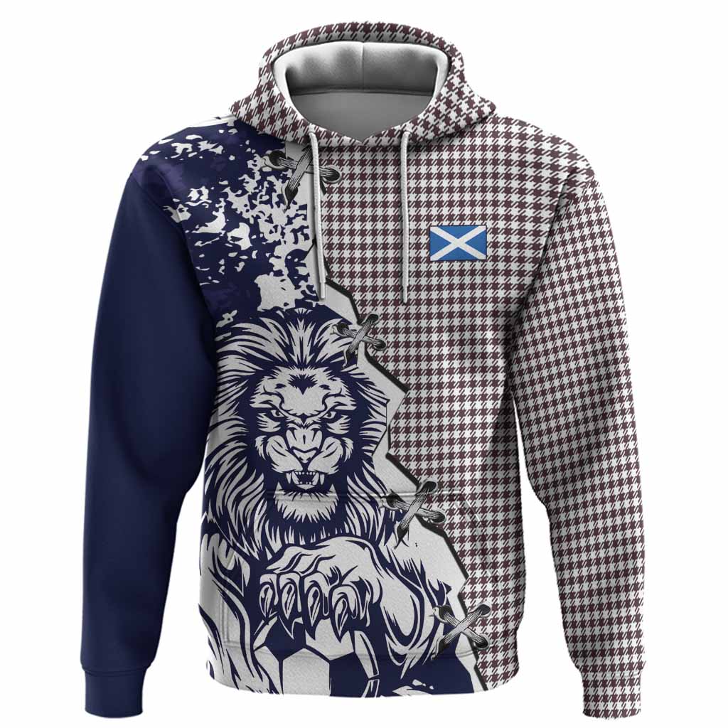 Shepherd Tartan Scottish Hoodie Angry Lion With Soccer Ball Style