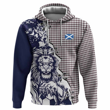 Shepherd Tartan Scottish Hoodie Angry Lion With Soccer Ball Style