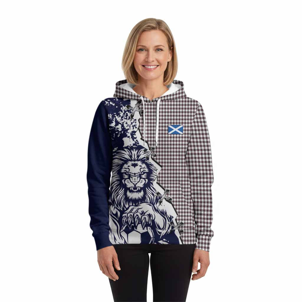 Shepherd Tartan Scottish Hoodie Angry Lion With Soccer Ball Style
