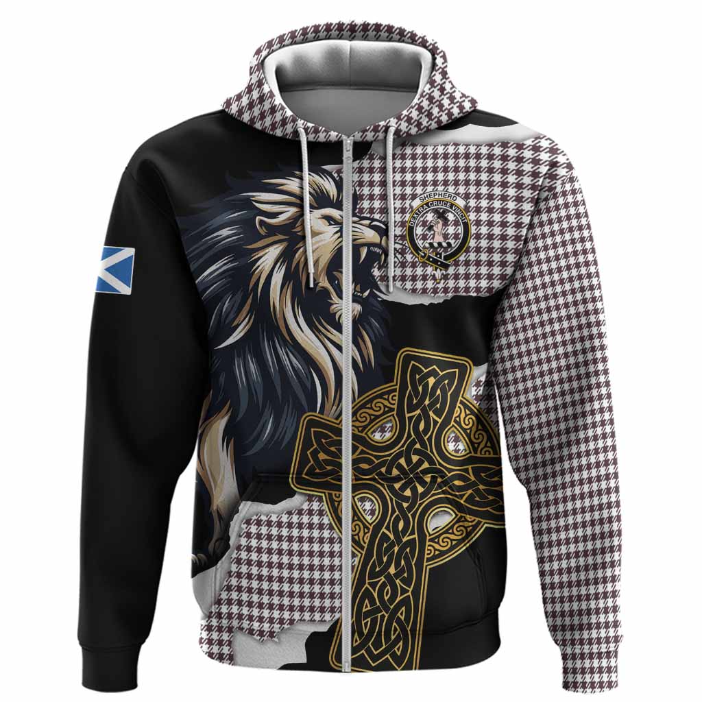 Shepherd Tartan Scottish Hoodie Lion Celtic Heritage