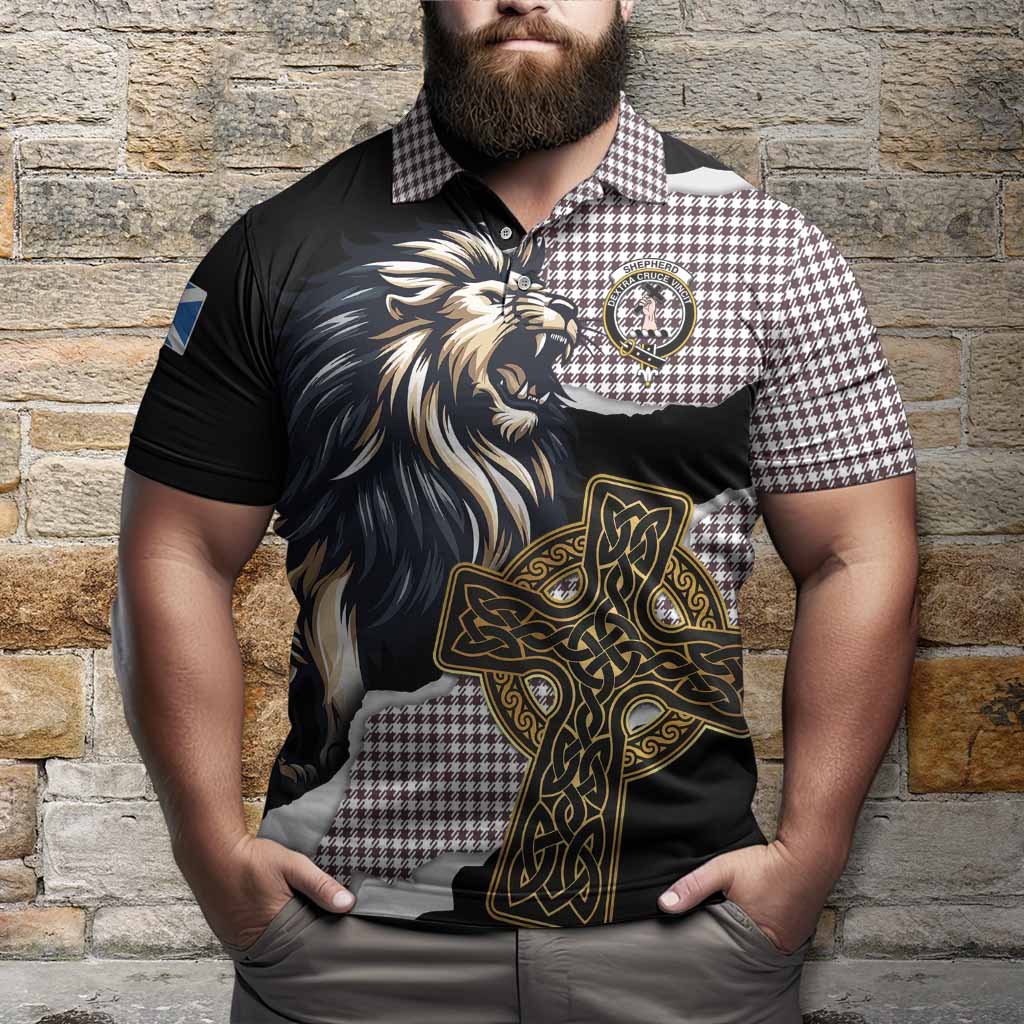Shepherd Tartan Scottish Polo Shirt Lion Celtic Heritage