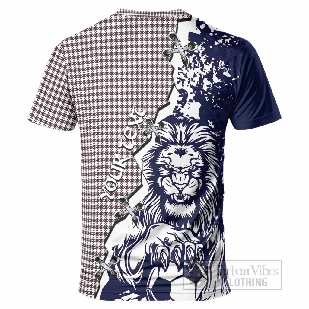 Shepherd Tartan Scottish T-Shirt Angry Lion With Soccer Ball Style