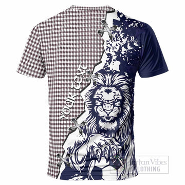 Shepherd Tartan Scottish T-Shirt Angry Lion With Soccer Ball Style