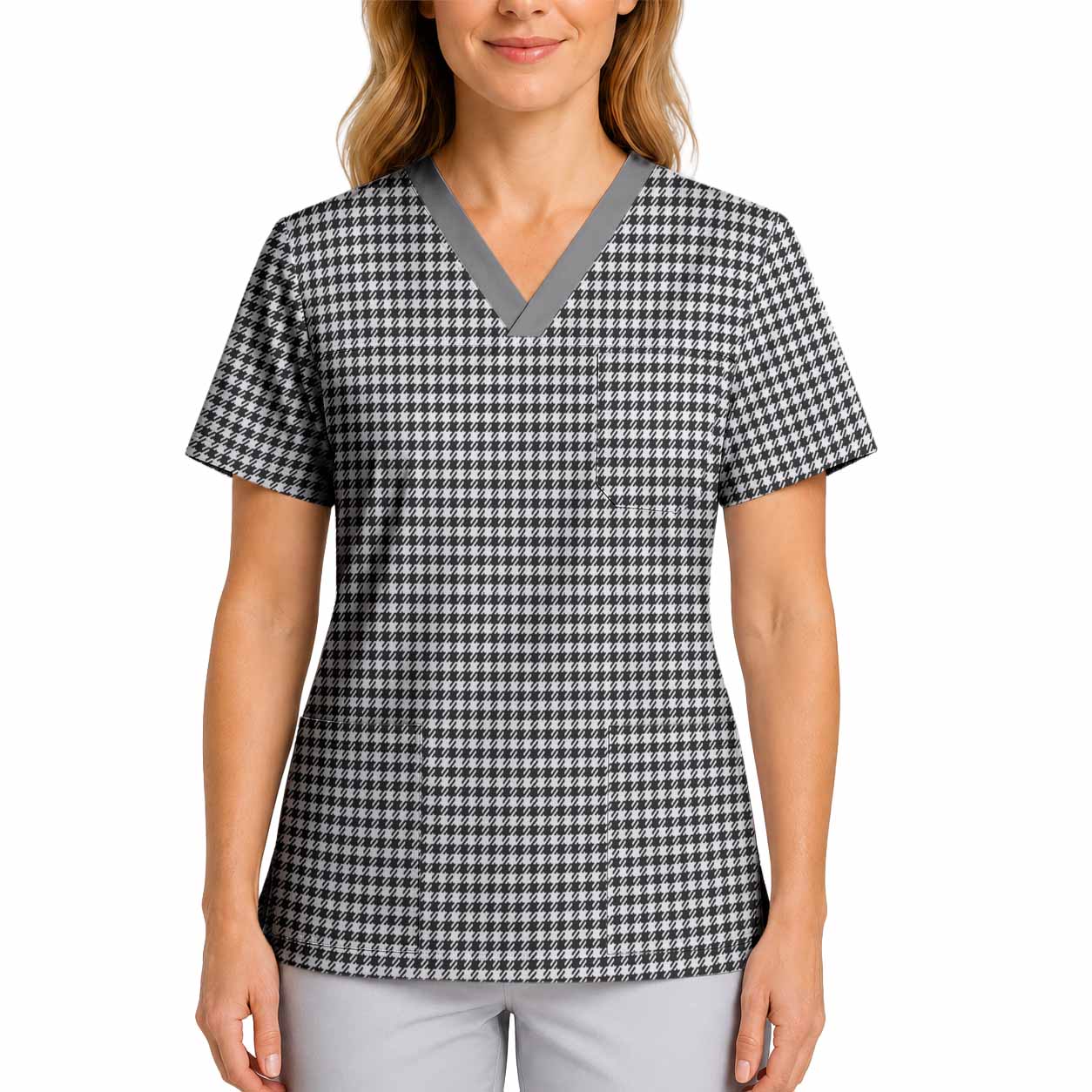 Shepherd Tartan Scrub Top 4XL - Tartan Vibes Clothing