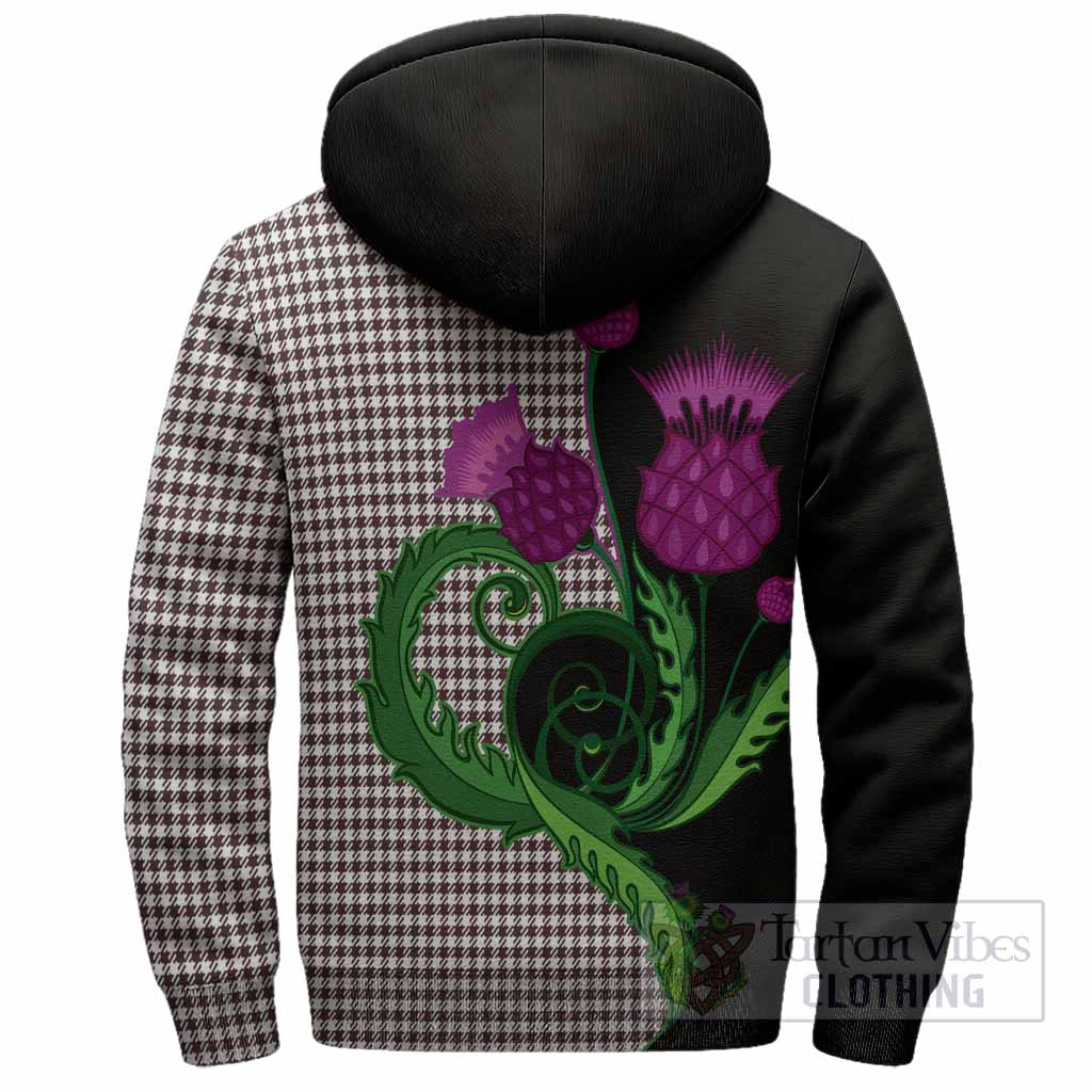 Shepherd Tartan Sherpa Hoodie Traditional Scottish Thistle