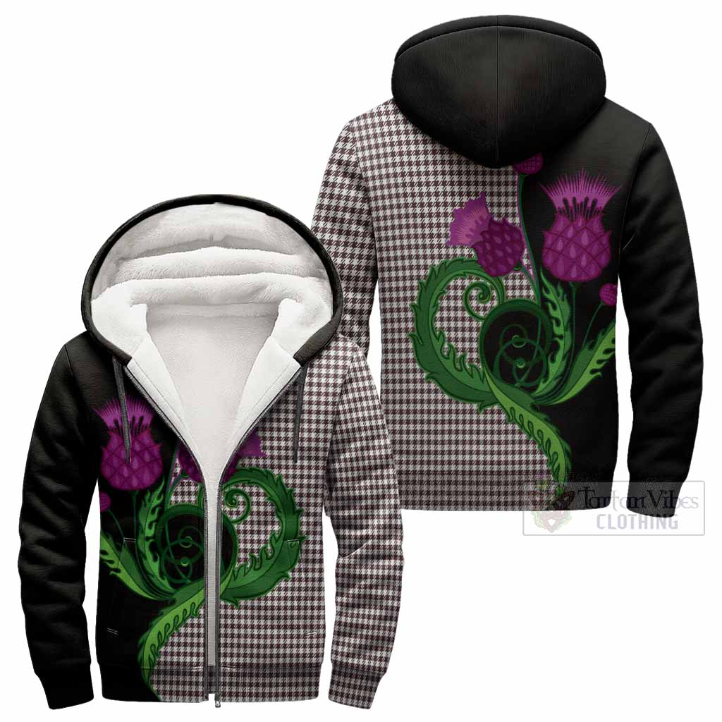 Shepherd Tartan Sherpa Hoodie Traditional Scottish Thistle
