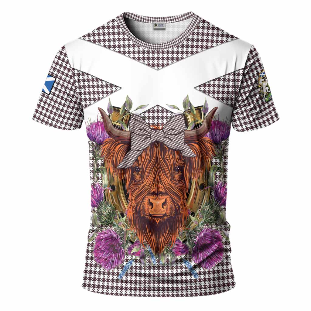 Shepherd Tartan T-Shirt Scottish Thistle Heilan Coo