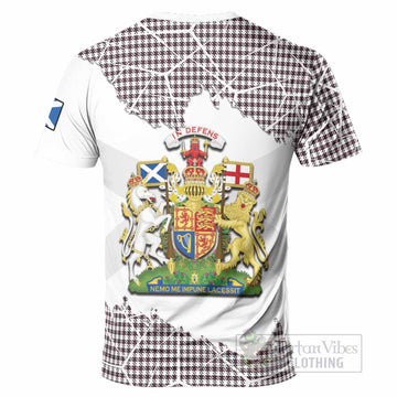 Shepherd Tartan T-Shirt with Family Crest and Lion Rampant Grunge Style